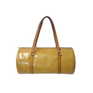 Louis Vuitton Bedford Handbag Monogram Vernis Cylindrical Beige